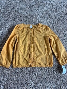 Oshkosh Mustard Yellow Button-Front Cotton Blouse